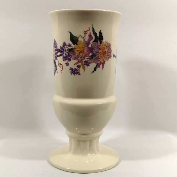 Large 10" Flower Vase with Purple & Pink Floral Design, Collectable from FTD - Picture 2 of 4